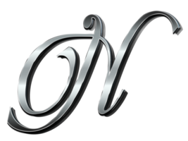 Letter N Metal Effects, Calligrapic Style png