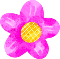 Blühen Rosa Blumen. Karikatur Illustration. Hand gezeichnet Illustration auf isoliert Hintergrund png