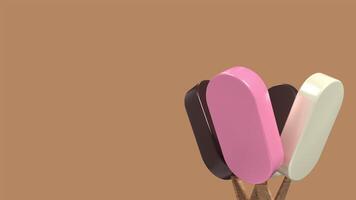 Ice cream animation. Ice cream dessert with a popsicle stick. 4K seamless loop footage video