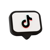 3d tiktok logo Aan zwart pop-up icoon png