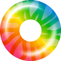 Realistic colorful swimming ring isolated on transparent background. Summer inflatable ring. Summertime element png