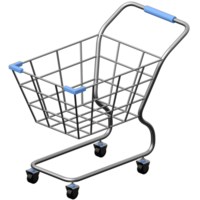 3D Rendered shopping cart png