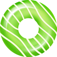 Realistic green donut swimming ring isolated on transparent background. Summer inflatable ring. Summertime element png