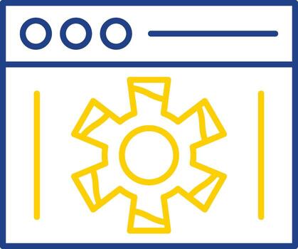 web línea dos color icono vector