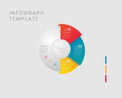 infografia circulo cronograma con 3 número datos modelo. ilustración resumen antecedentes. Pro vector