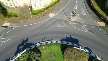 hoch Winkel Aufnahmen von zentral Leighton Bussard Stadt, Dorf von England Vereinigtes Königreich. März 29., 2024 video