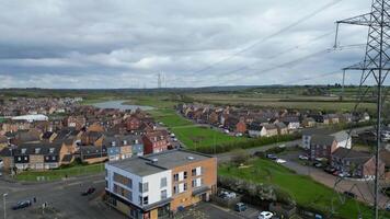 hög vinkel antal fot av central leighton vråk stad av England Storbritannien. Mars 29:e, 2024 video