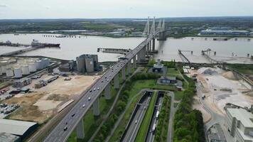 Aerial View of Roads and Traffic at Central Dartford London City of England Great Britain. April 14th, 2024 video