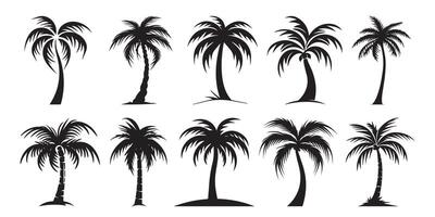 Abstract Palm Tree Icons Pack Design Template vector