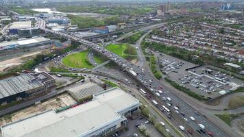 Beautiful Aerial Footage of west Brent Cross London City and Traffic of England United Kingdom. April 12th, 2024 video
