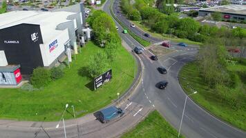 Aerial View of Roads and Traffic at Central Dartford London City of England Great Britain. April 14th, 2024 video