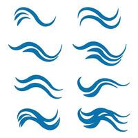 set of wave icons vector