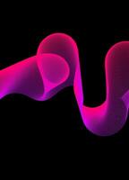 Pink and purple waves line on black background vector