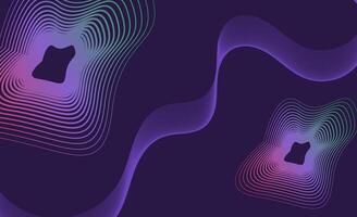 Gradient spectrum and wave line on dark purple background vector