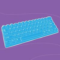 a blue and white keyboard with the letters and the number keys. vector