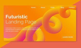 3D flowing blend gradient design for web site, colorful fluid shape isolated on background, futuristic design backdrop, landing page vector