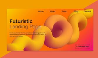 3D flowing blend gradient design for web site, colorful fluid shape isolated on background, futuristic design backdrop, landing page vector