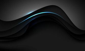 Abstract blue light lines curve black shadow overlap with blank space design modern luxury futuristic creative background vector
