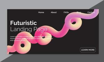 3D flowing blend gradient design for web site, colorful fluid shape isolated on background, futuristic design backdrop, landing page vector