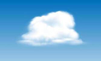 realista blanco nubes fumar en azul cielo antecedentes ilustración vector