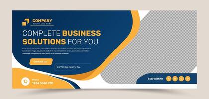 Modern abstract business service representation social media and web cover banner template vector