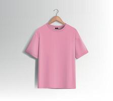 Pink unisex blank t-shirt stylish template sides for design mockup print, isolated. vector