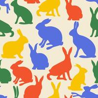 Minimalist pattern with Easter bunny. Festive, spring design. Perfect for gift wrapping, backdrops, prints and will make a great addition to your project. vector