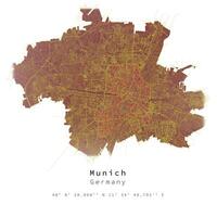 Munich, Alemania, urbano detalle calles carreteras color mapa , elemento modelo imagen vector