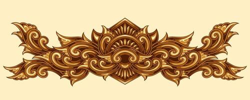 Beautiful carved decorative ornaments design for elements vector