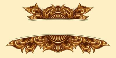 Classic style frame design with exquisite engraving and luxury vector