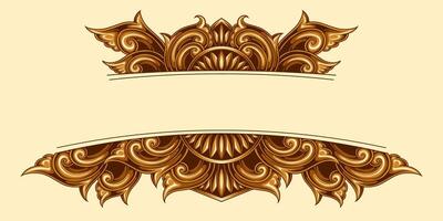 Classic style frame design with exquisite engraving and luxury vector