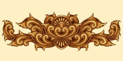 Beautiful carved decorative ornaments design for elements vector