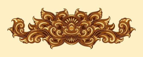 Beautiful carved decorative ornaments design for elements vector