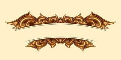 Beautiful carved decorative ornaments design for elements vector
