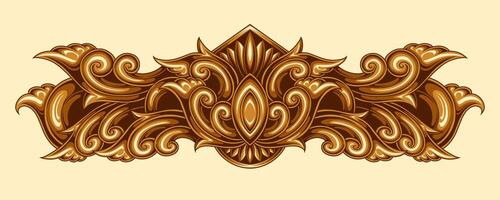 Beautiful carved decorative ornaments design for elements vector
