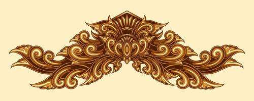 Beautiful carved decorative ornaments design for elements vector