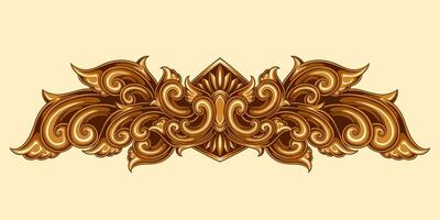 Classic style frame design with exquisite engraving and luxury vector