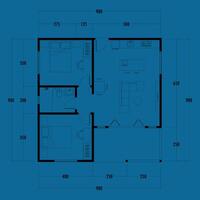 Floor plan blueprint, Figure of the jotting sketch of the construction and the industrial skeleton of the structure and dimensions. eps 10. vector