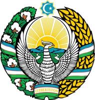 nacional emblema de Uzbekistán vector