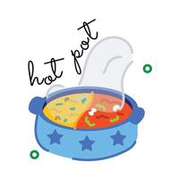 Trendy Hot Pot vector