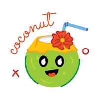 Trendy Coconut Water vector