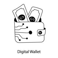 Trendy Digital Wallet vector