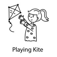 Trendy Playing Kite vector