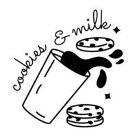 Trendy Milk Cookie vector