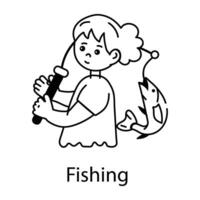 Trendy Fishing Concepts vector