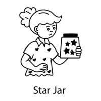 Trendy Star Jar vector
