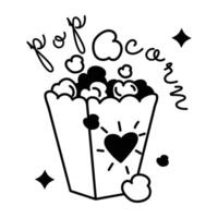 Trendy Popcorn Bucket vector