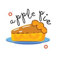 Trendy Apple Pie vector