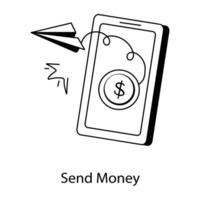 Trendy Send Money vector