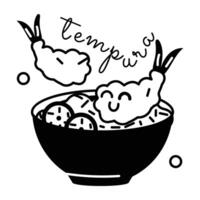 Trendy Tempura Rice vector